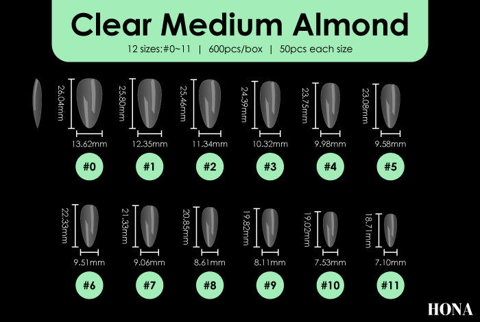 Almond Full Cover Extension Tips