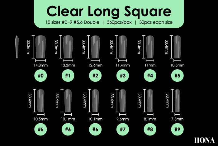 Square Full Cover Extension Tips